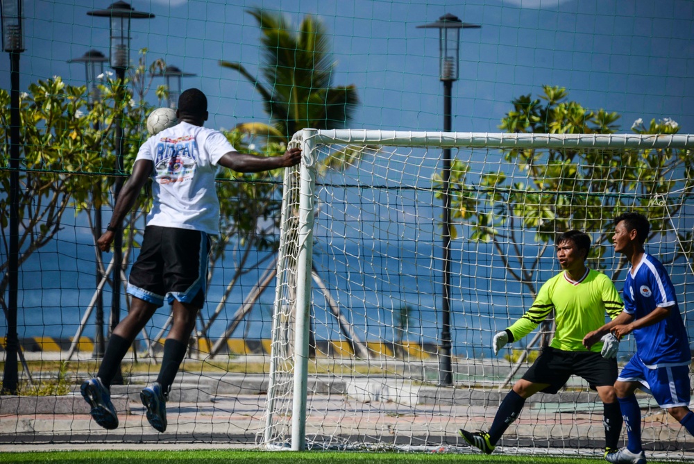 15th MEU, America ARG break out the cleats for friendly soccer game