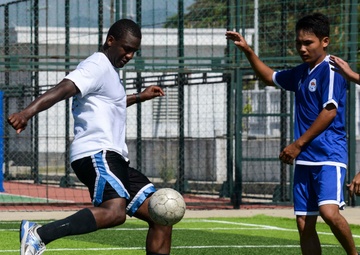 15th MEU, America ARG break out the cleats for friendly soccer game