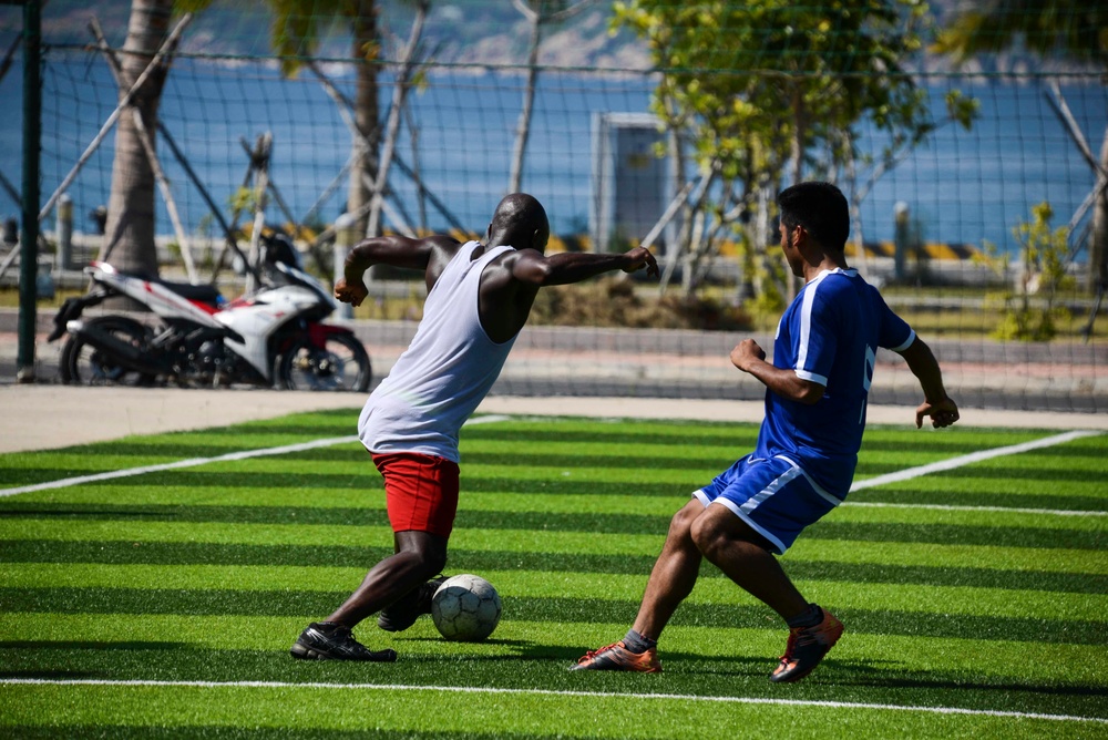 15th MEU, America ARG break out the cleats for friendly soccer game