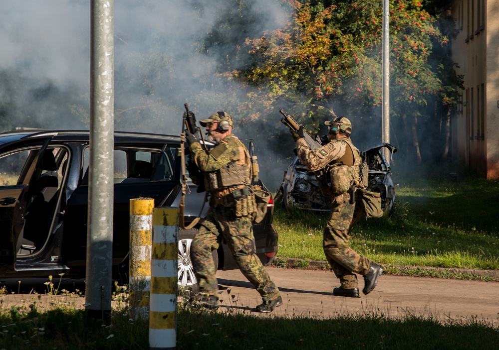 German Signal Unit training at Baumholder Urban Ops Site