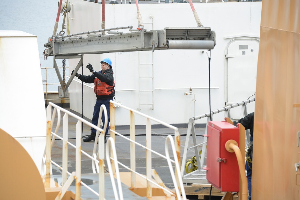 Coast Guard Cutter Healy crew prepares to get underway