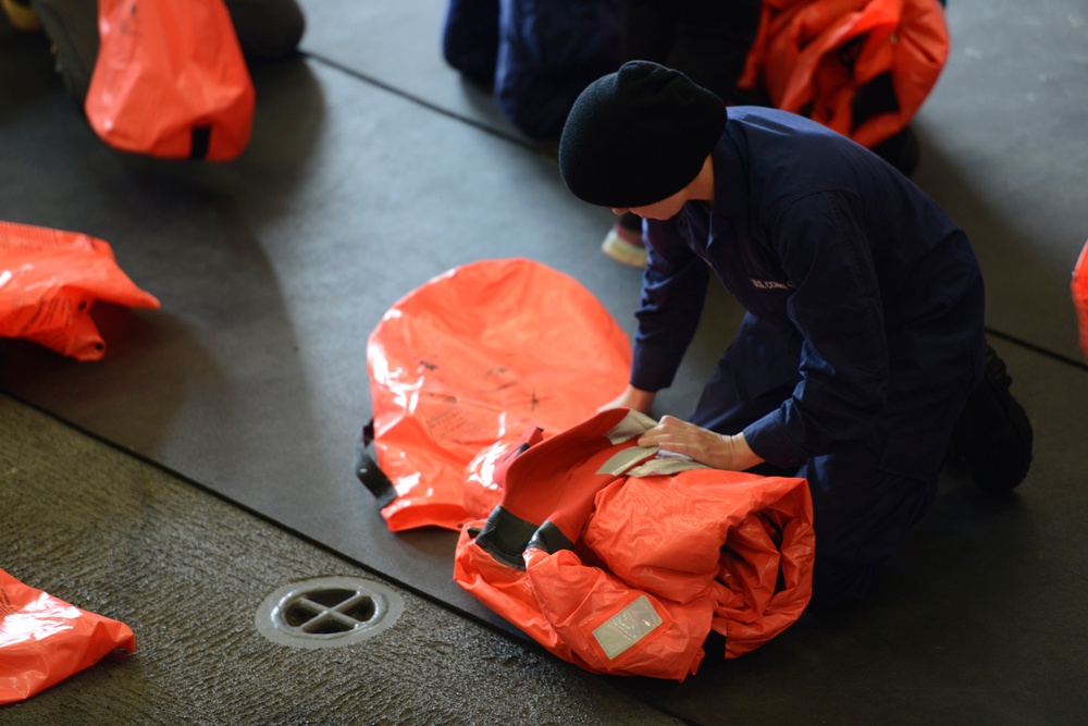 Coast Guard Cutter Healy crew prepares to get underway