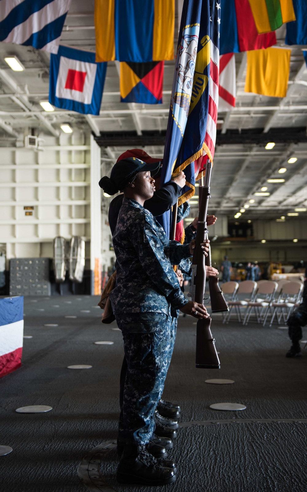 Color Guard Sailors Rehearse