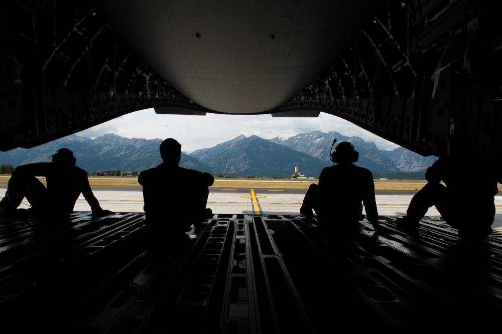 317th AS loadmasters take one last look; Jackson Hole, WY