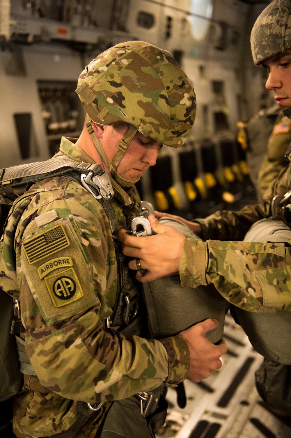 Soldier prepares for drop from C-17 near JB Elmendorf-Richardson, AK