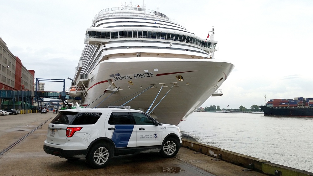 CBP Clears Arriving Passengers  after Cruise Ships were Diverted to Port of New Orleans due to Hurricane Harvey