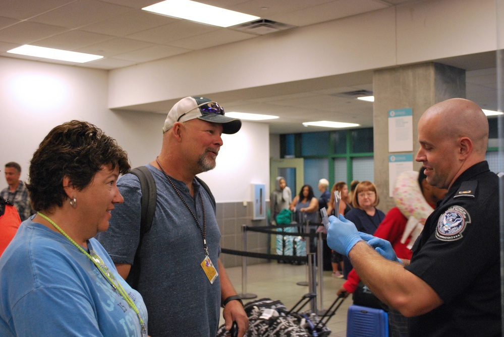 CBP Clears Arriving Passengers  after Cruise Ships were Diverted to Port of New Orleans Due to Hurricane Harvey
