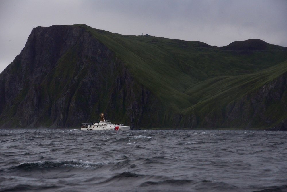 Coast Guard provides security escort for Navy ballistic-missile submarine near Unalaska, Alaska