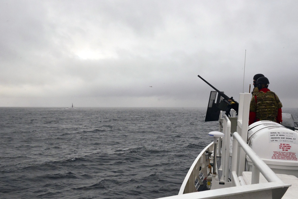 Coast Guard provides security escort for Navy ballistic-missile submarine near Unalaska, Alaska