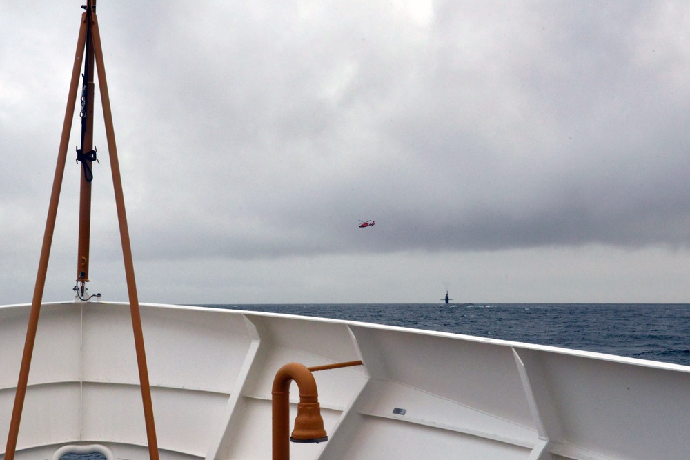 Coast Guard provides security escort for Navy ballistic-missile submarine near Unalaska, Alaska