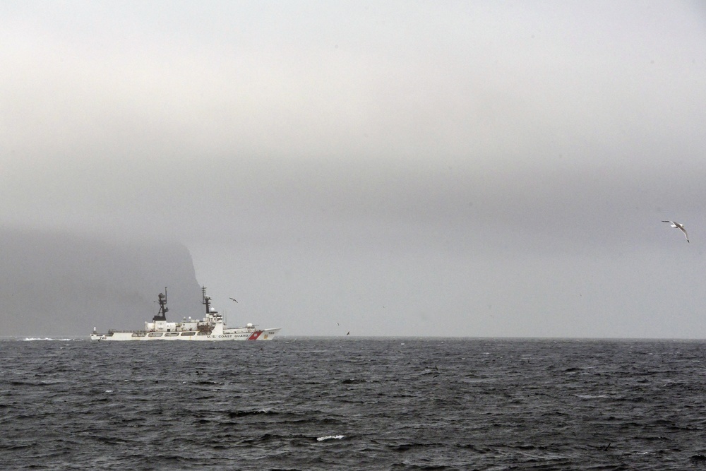 Coast Guard provides security escort for Navy ballistic-missile submarine near Unalaska, Alaska