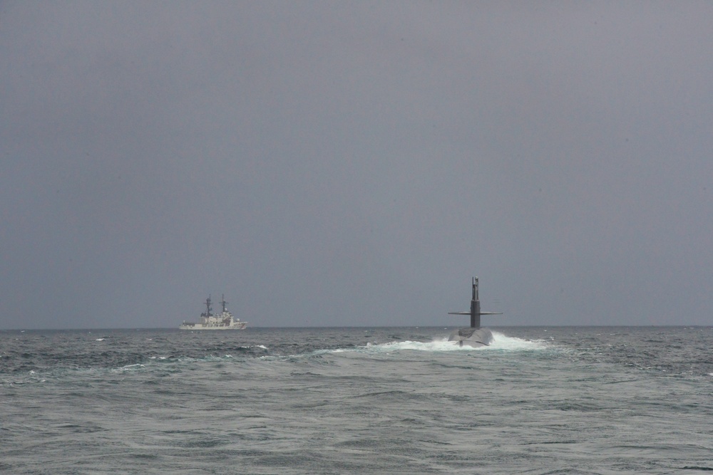 Coast Guard provides security escort for Navy ballistic-missile submarine near Unalaska, Alaska