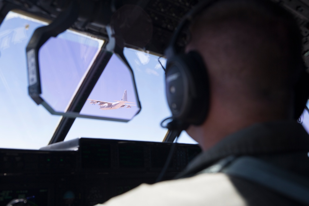 VMGR-352 KC-130s Tag-team Refueling