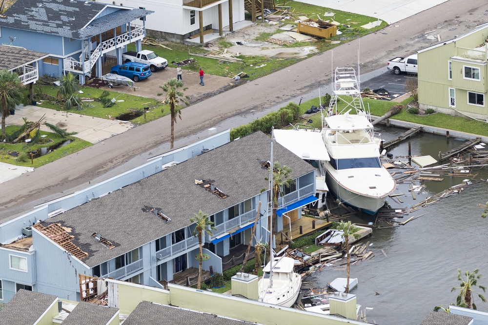 Hurricane Harvey Texas Coastline damage