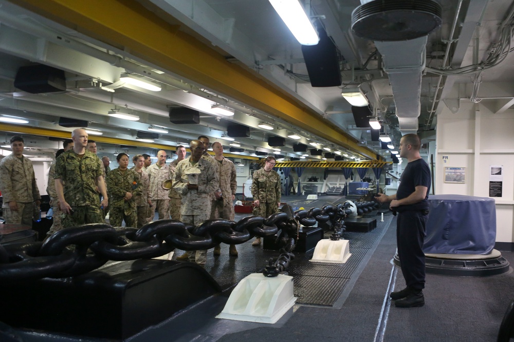 TF 51/5 Sailors and Marines tour USS Nimitz