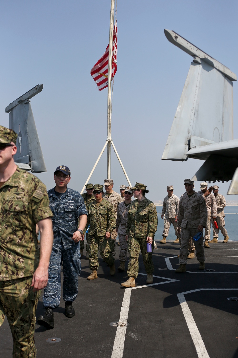 TF 51/5 Sailors and Marines tour USS Nimitz