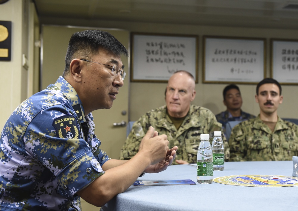 Medical personnel visit Chinese hospital ship