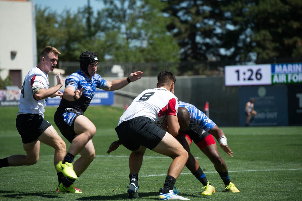 U.S. service members compete in the Armed Forces Men’s Rugby Championship