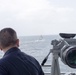USS Pearl Harbor manuevers with the INS Trikand during live-fire gunnery exercise