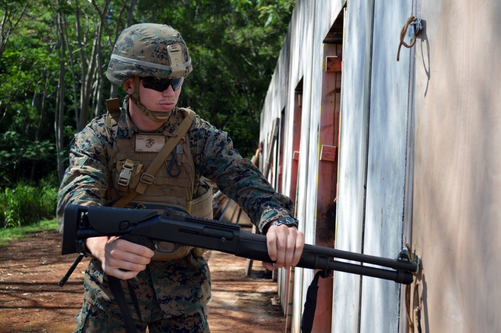 Combat Engineers, Marines breach doors with shotguns