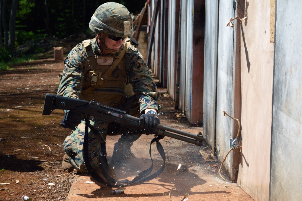 Combat Engineers, Marines breach doors with shotguns