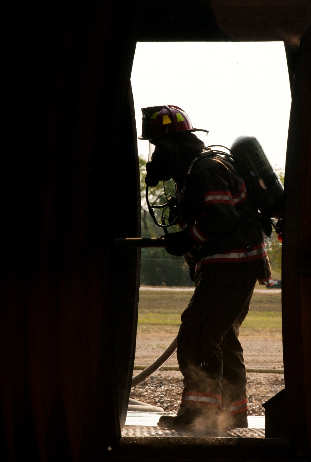 5th CES firefighters perform training exercise