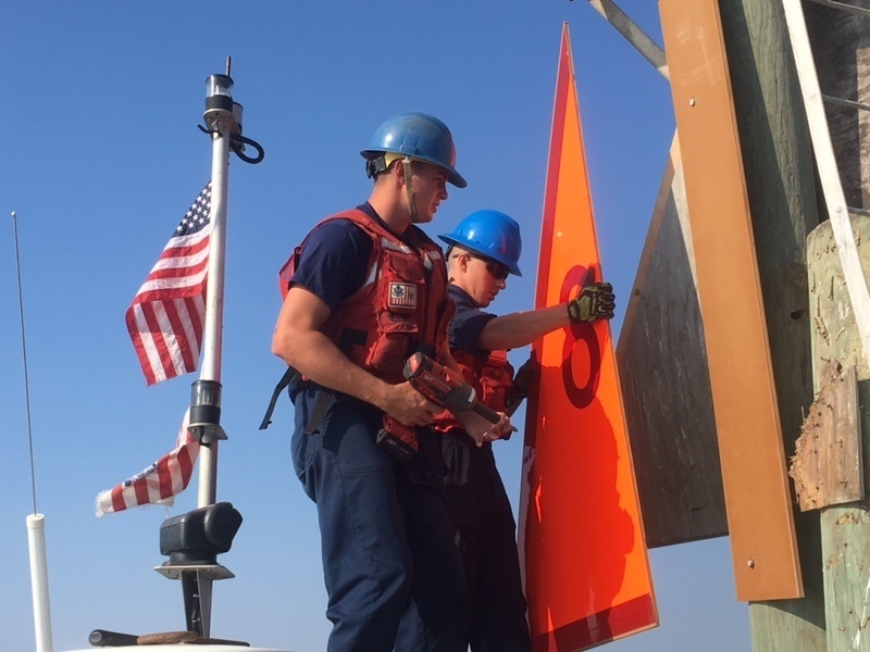 Coast Guard Aids to Navigation crews re-construct the Port of Corpus Christi after Hurricane Harvey