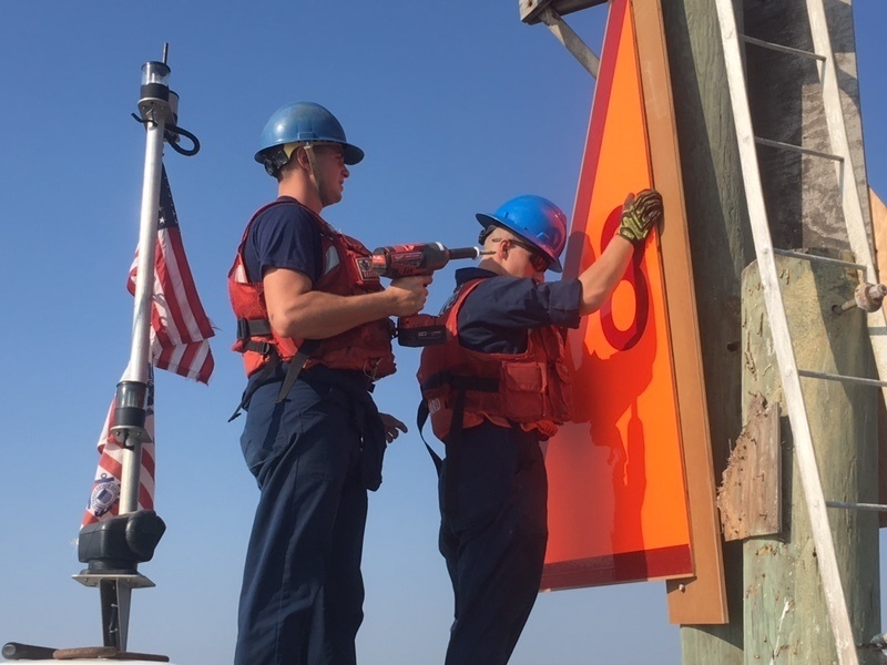 Coast Guard Aids to Navigation crews re-construct the Port of Corpus Christi after Hurricane Harvey