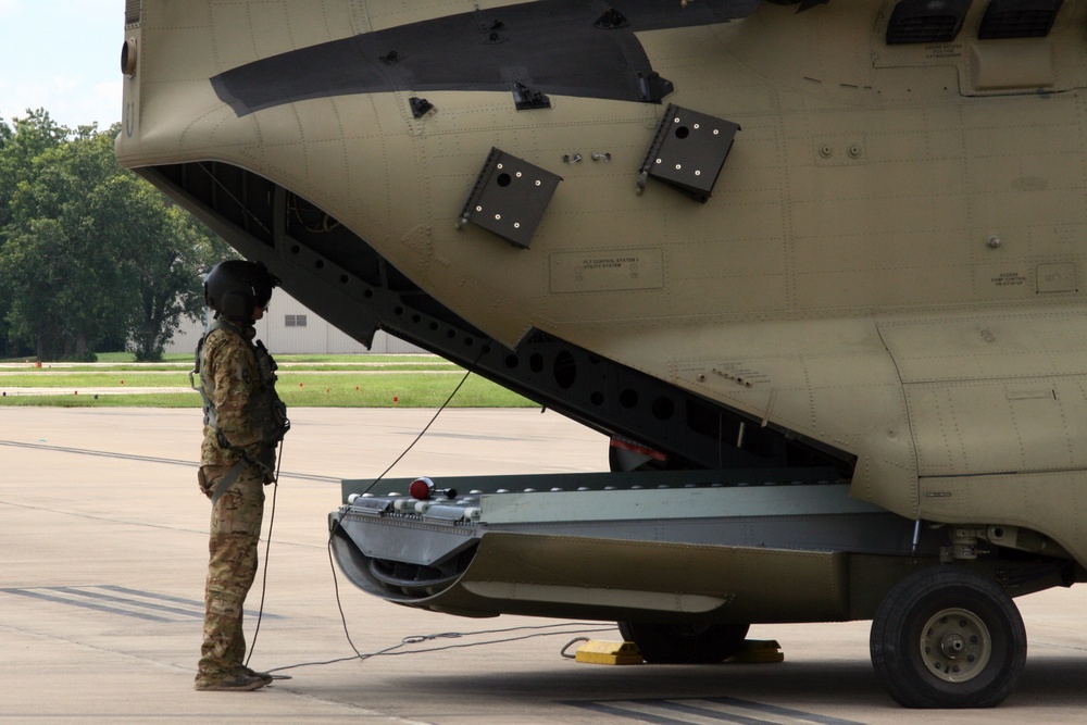 Members of the Texas Army National Guard conduct air missions in support of operations for Hurricane Harvey.