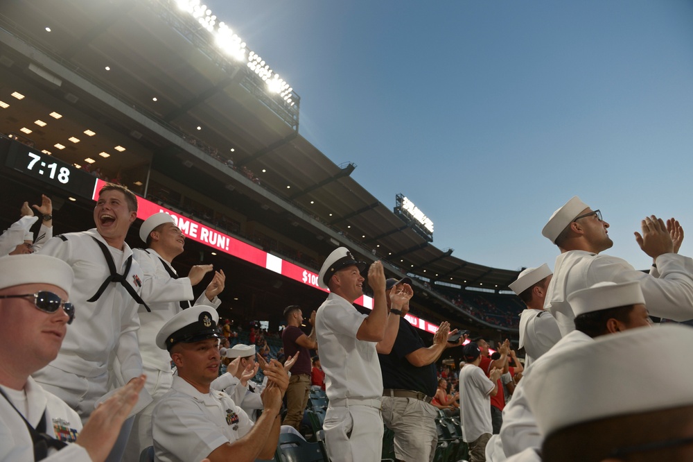 Sailors and Marines visit Angel Stadium during LA Fleet Week 2017