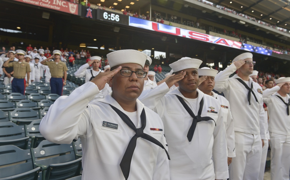 Sailors and Marines visit Angel Stadium during LA Fleet Week 2017