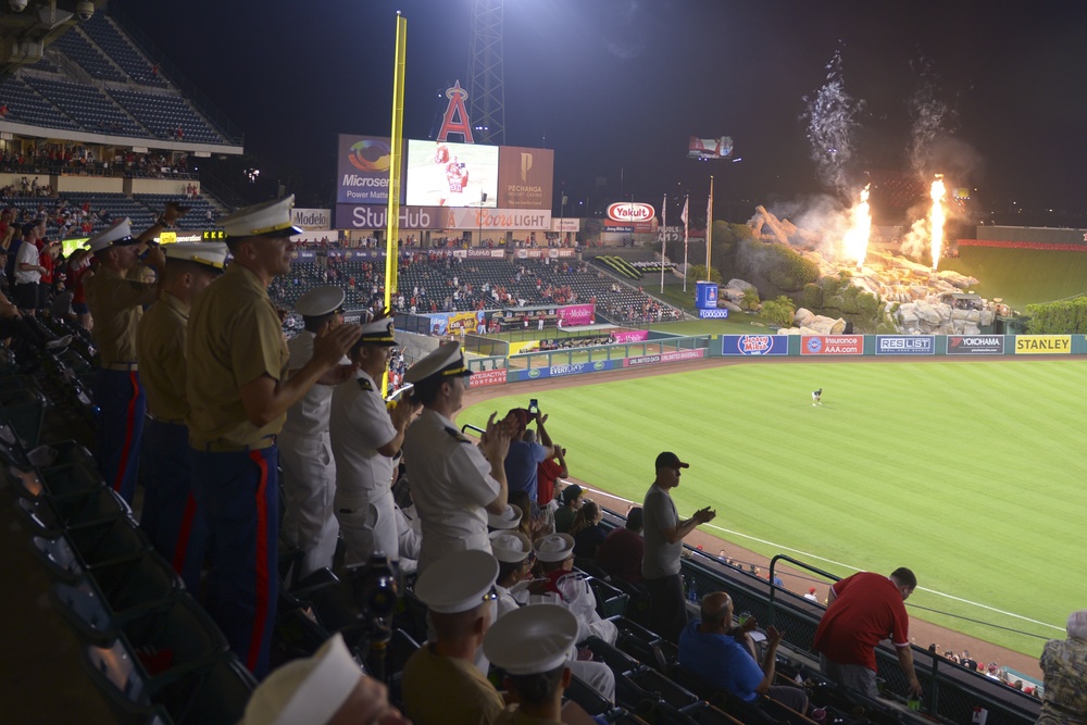 Sailors and Marines visit Angel Stadium during LA Fleet Week 2017