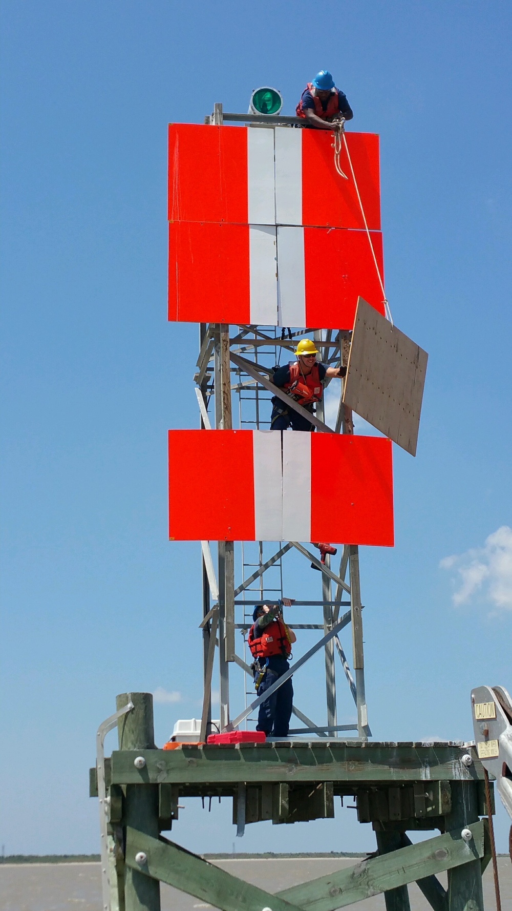 Coast Guard Aids to Navigation Team works to repair navigational markers