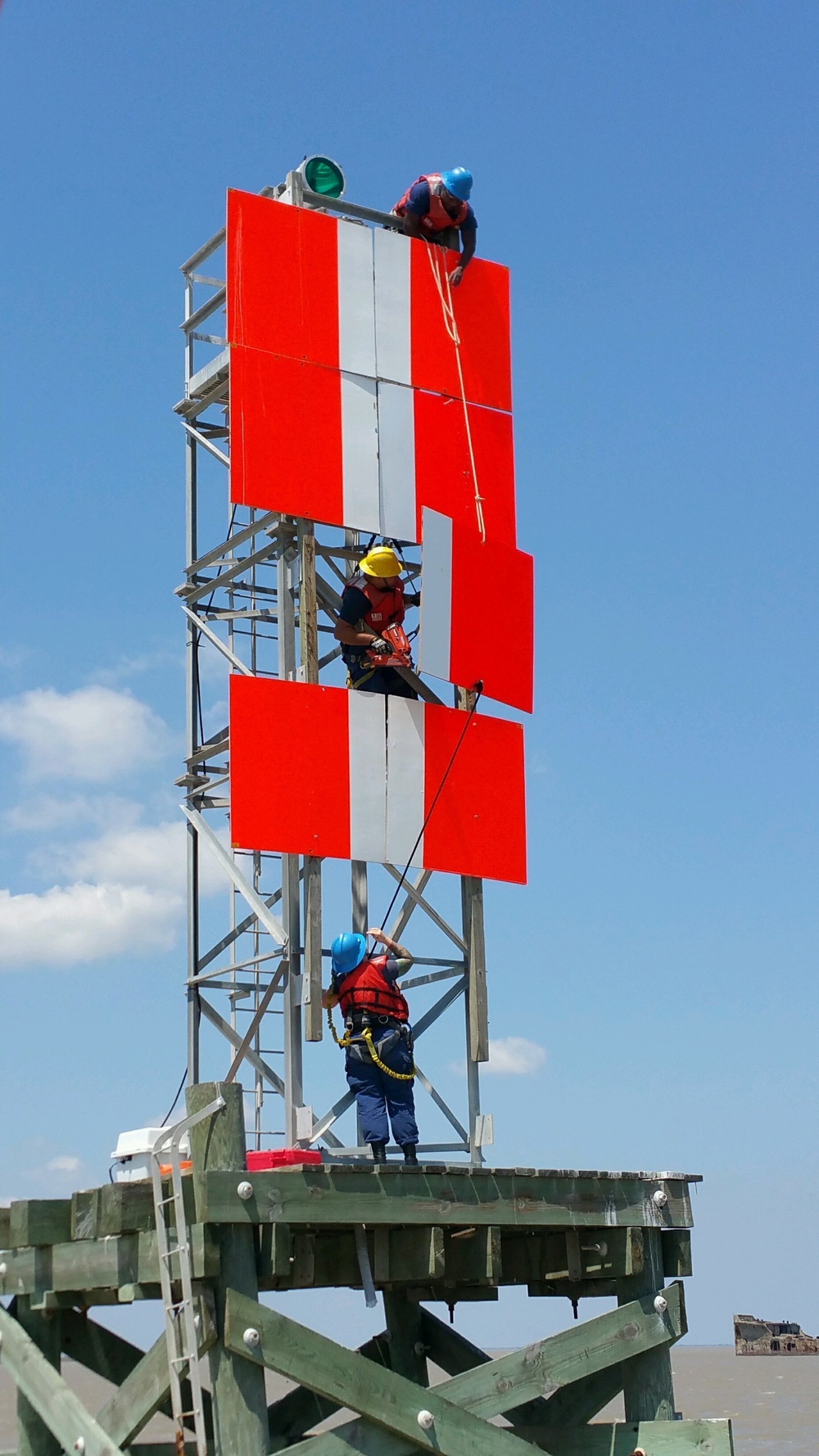 Coast Guard Aids to Navigation Team works to repair navigational markers