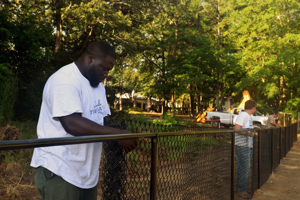 Contractors construct new dog park