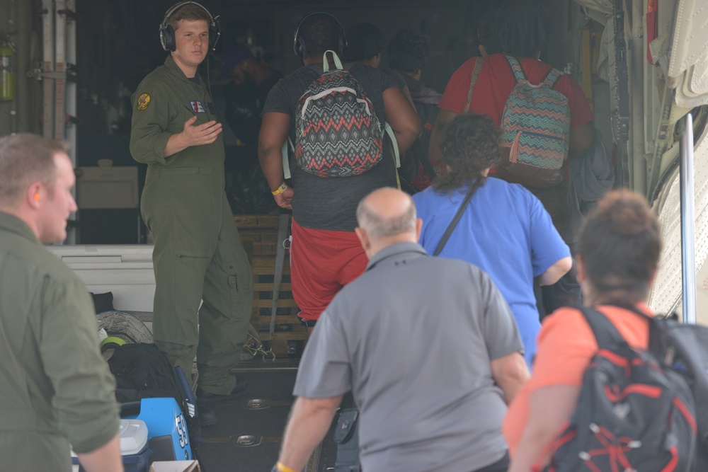 Coast Guard relocates Hurricane Harvey survivors in Beaumont, TX