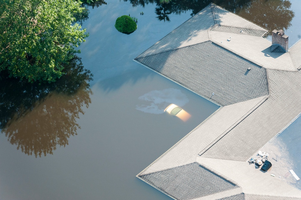 Hurricane Harvey flooding north of Beaumont, Texas