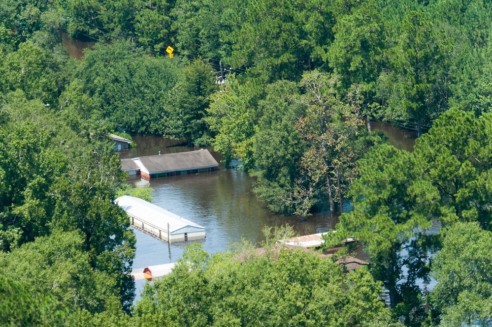 Hurricane Harvey flooding north of Beaumont, Texas