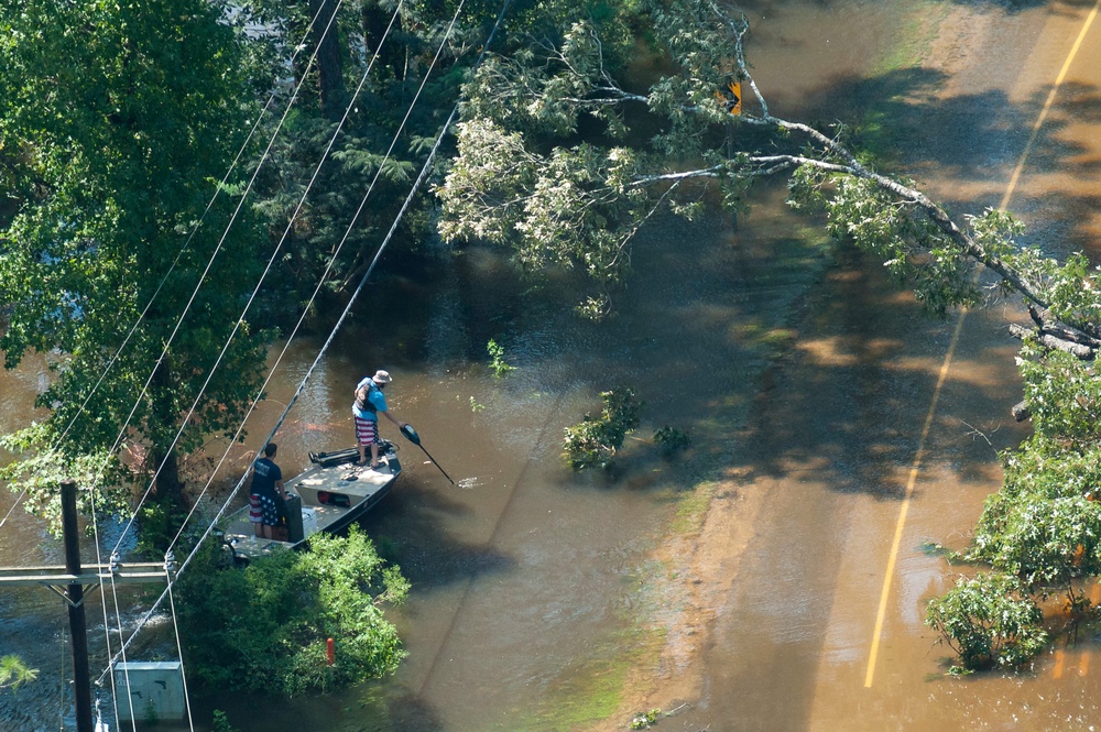 Hurricane Harvey flooding north of Beaumont, Texas