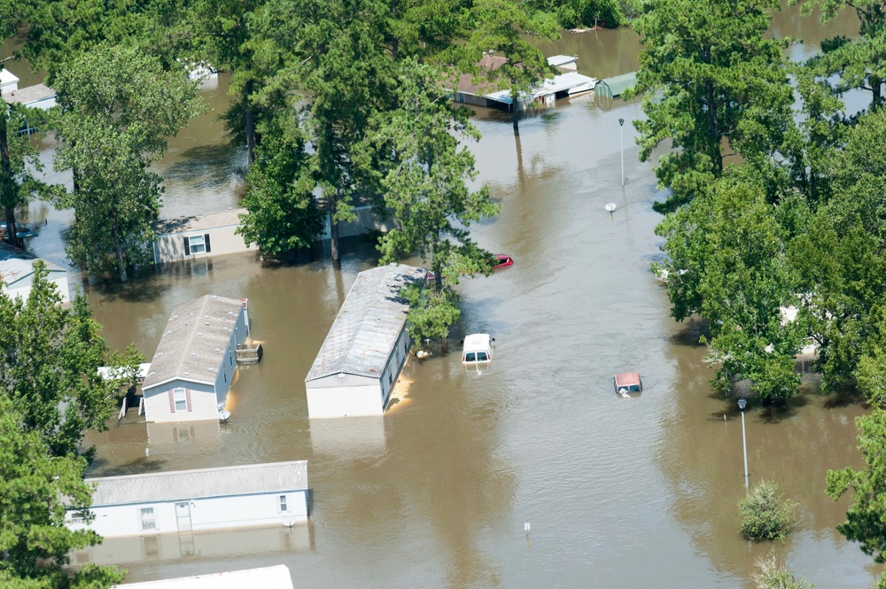 Hurricane Harvey flooding north of Beaumont, Texas