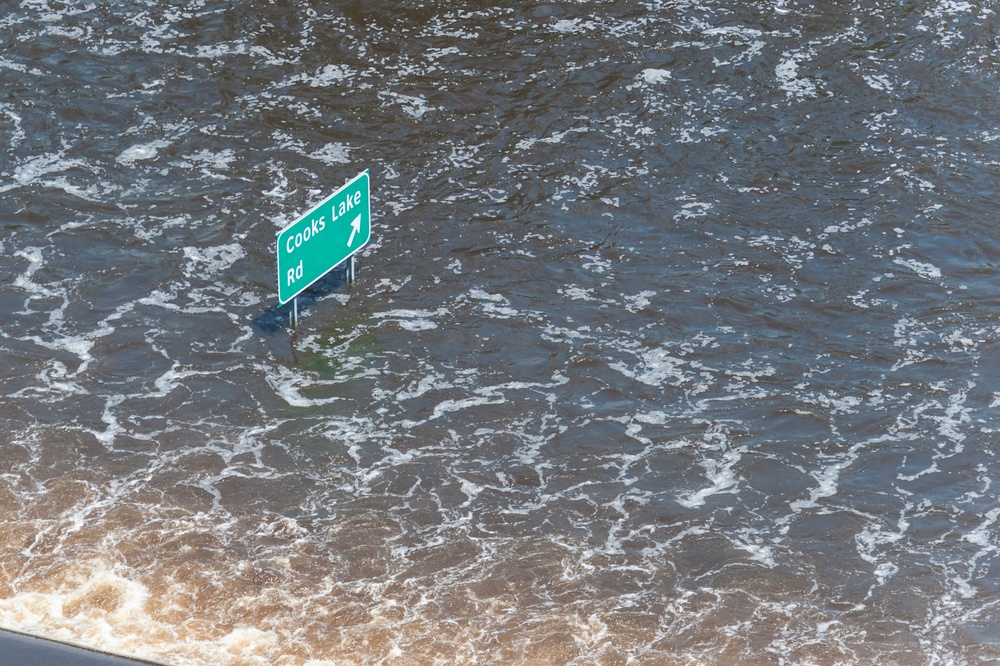 Hurricane Harvey flooding north of Beaumont, Texas