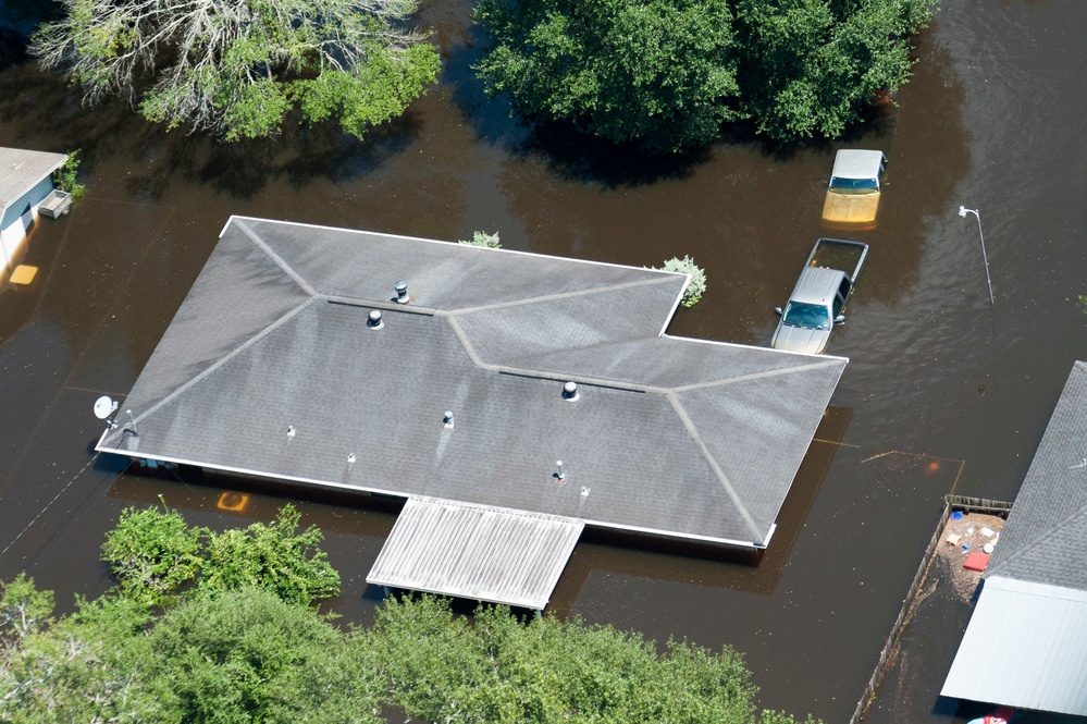 Hurricane Harvey flooding north of Beaumont, Texas