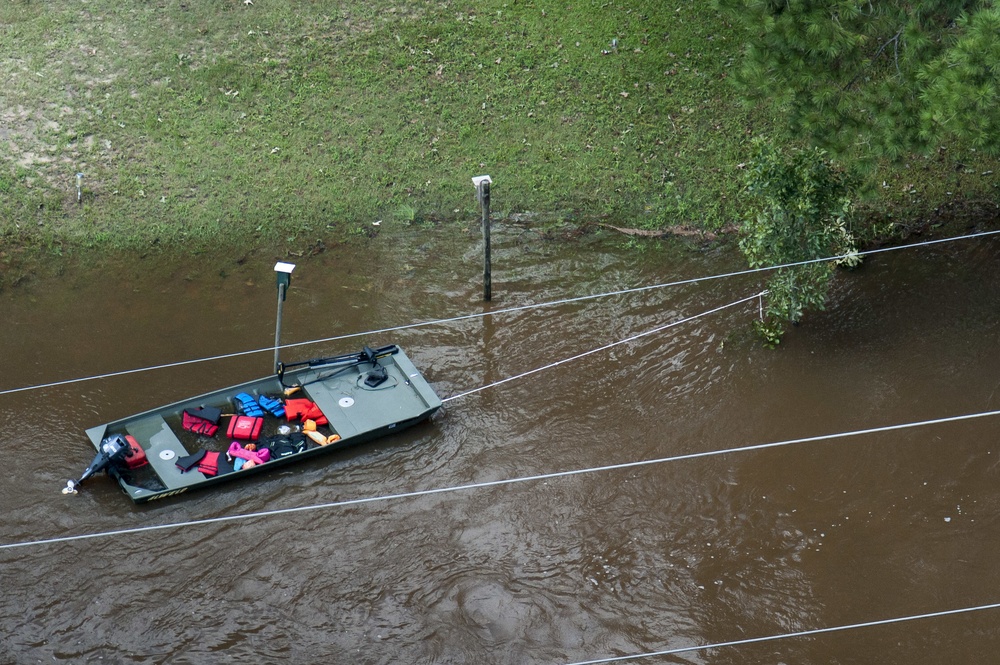 Hurricane Harvey flooding north of Beaumont, Texas