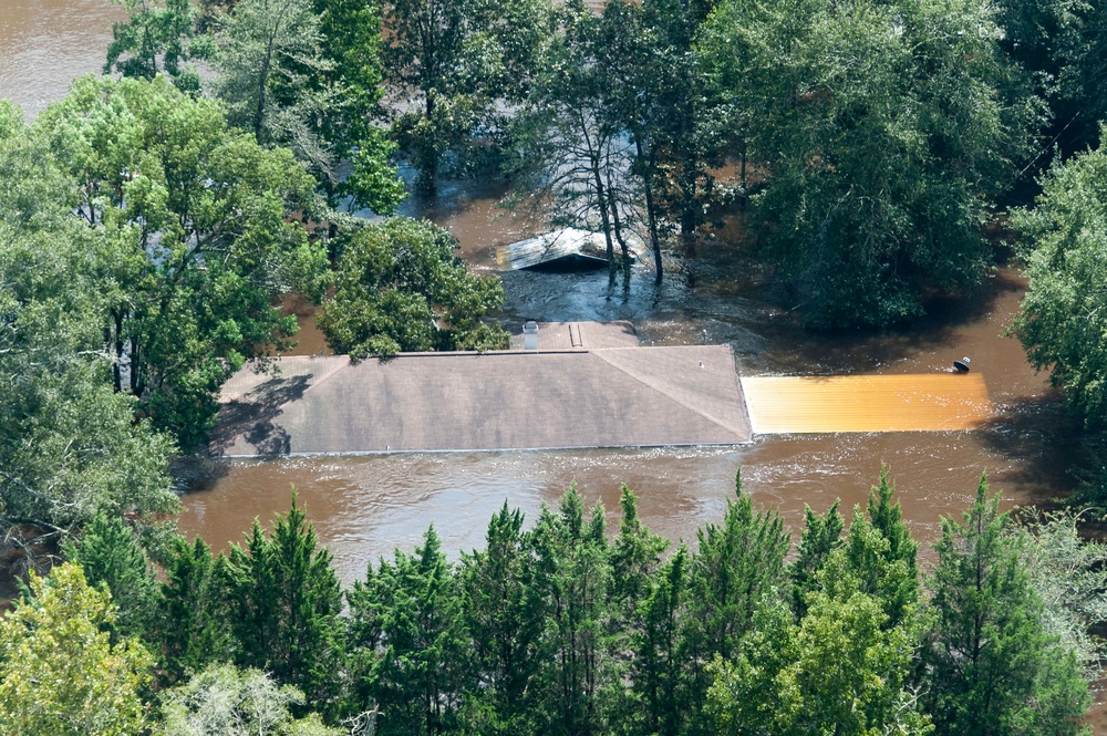 Hurricane Harvey flooding north of Beaumont, Texas