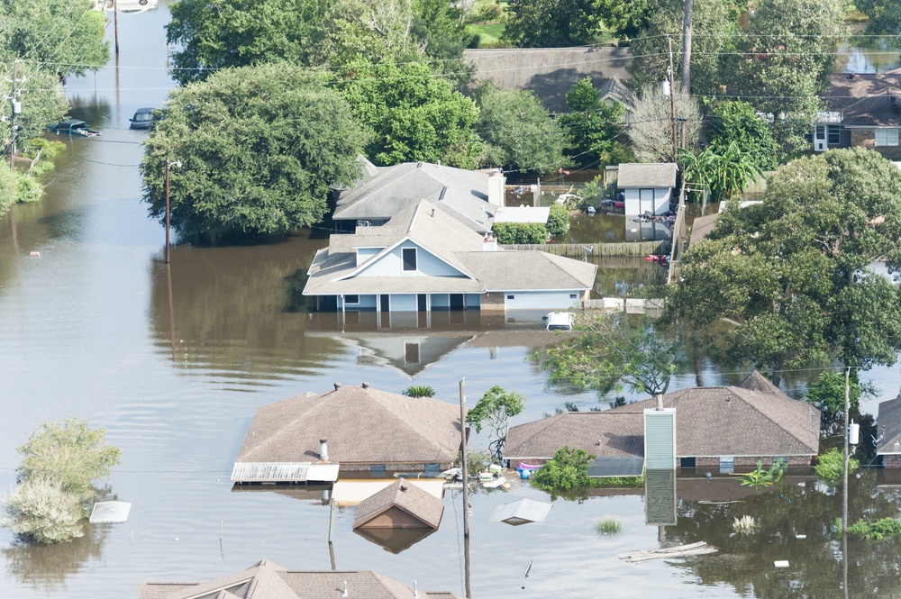 Hurricane Harvey flooding north of Beaumont, Texas