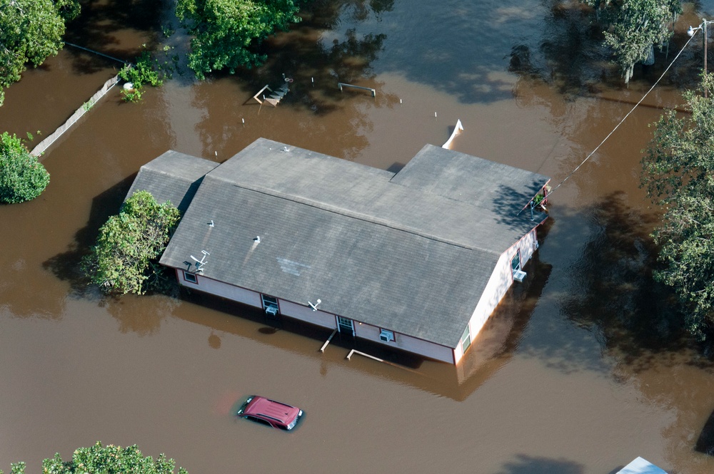 Hurricane Harvey flooding north of Beaumont, Texas