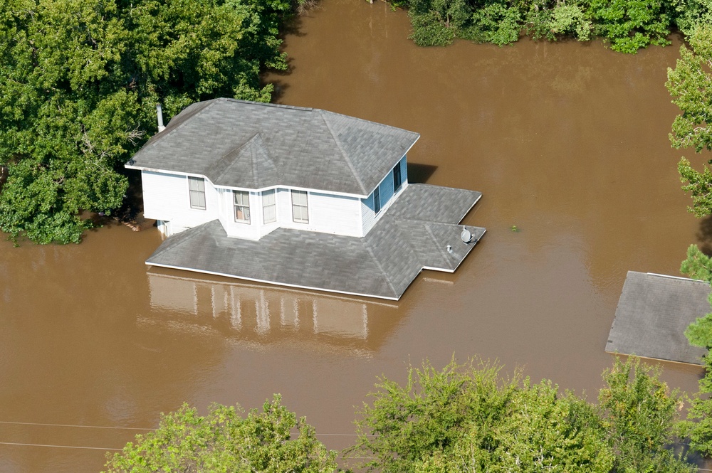 Hurricane Harvey flooding north of Beaumont, Texas