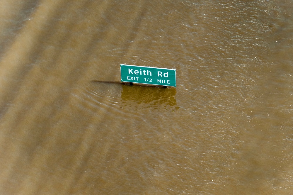 Hurricane Harvey flooding north of Beaumont, Texas