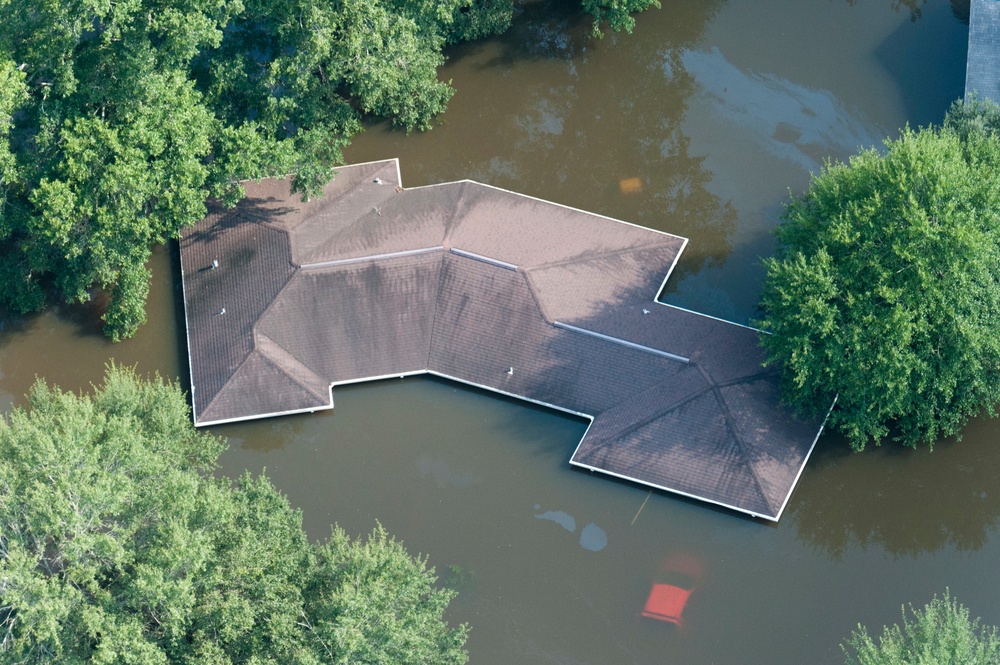 Hurricane Harvey flooding north of Beaumont, Texas