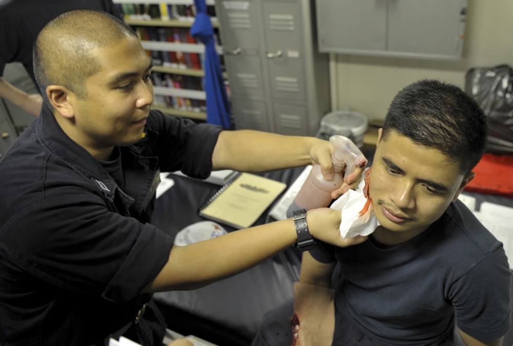 Sailors Prepare For Medical Drill